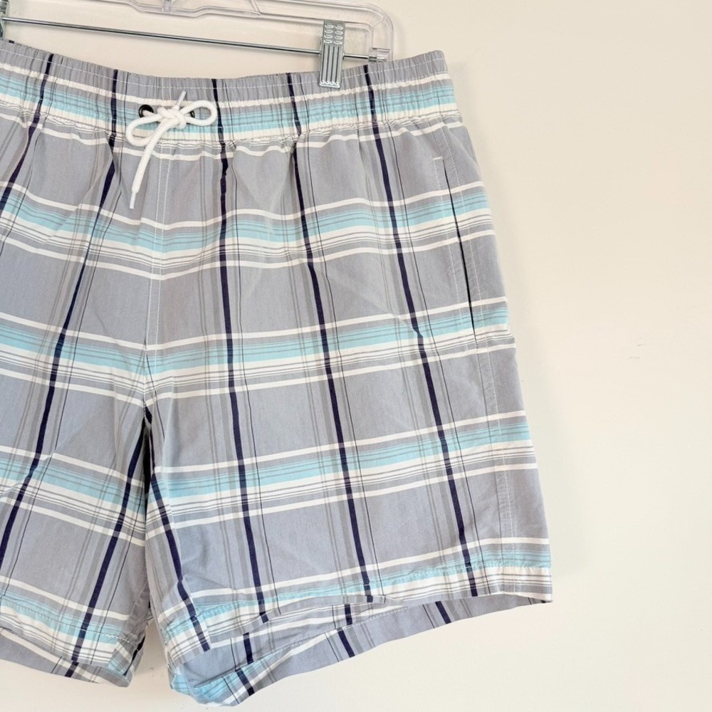 Lacoste Mens Plaid Swim Trunks Large Mesh Liner Preppy Travel Resort Beach - Picture 3 of 9